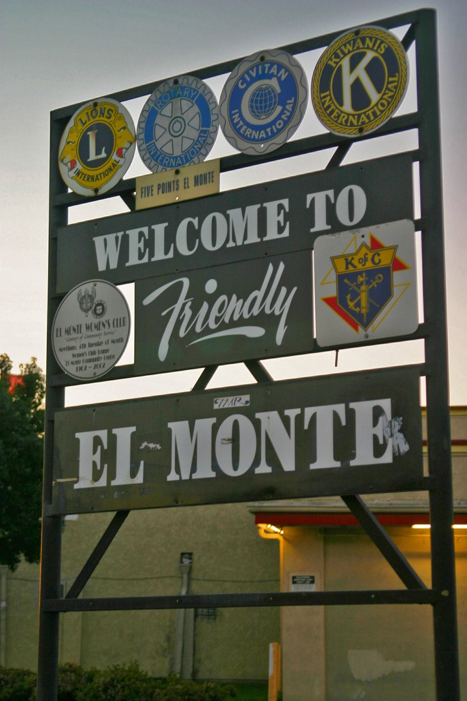 The historic Friendly El Monte welcome sign